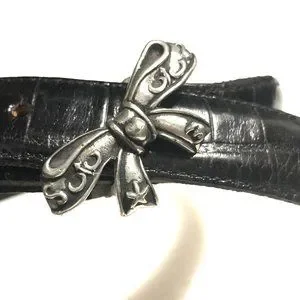 Vincenza Bow Ribbon Embossed Alligator Women\'s Leather Vintage Belt Vincenza | Accessories | Vincenza Bow Ribbon Embossed  main image 3